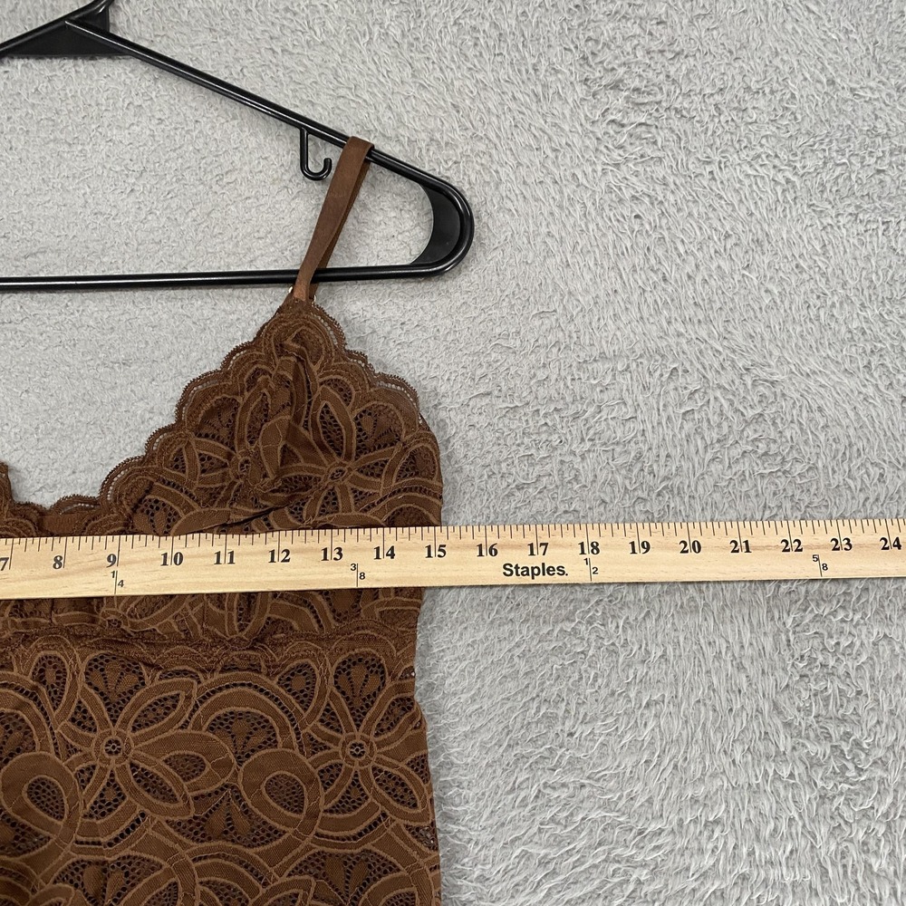 Aerie Y2K Babydoll Tank Womens M DD Brown Floral Lace Tanktop Fairy Earthy - Picture 5 of 12